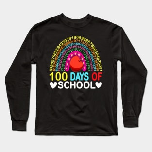 100Th Day Of School Teacher Kids 100 Days Math Numbers Long Sleeve T-Shirt